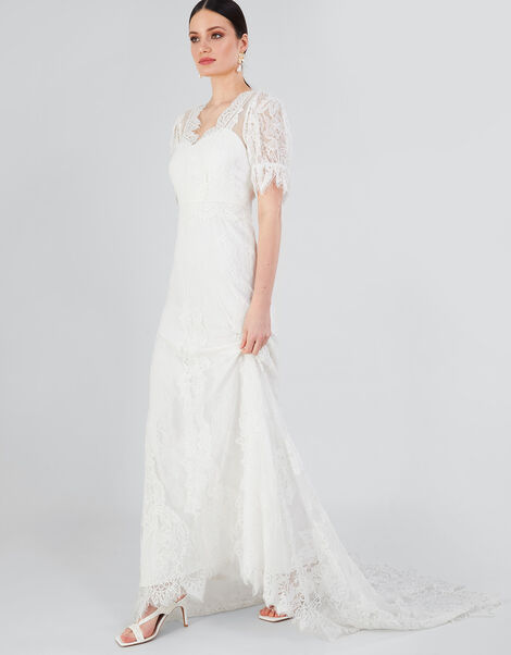 Elizabeth Chantilly Lace Bridal Maxi Dress Ivory, Ivory (IVORY), large