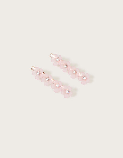 Diamante Flower Hair Clips Set of Two, , large
