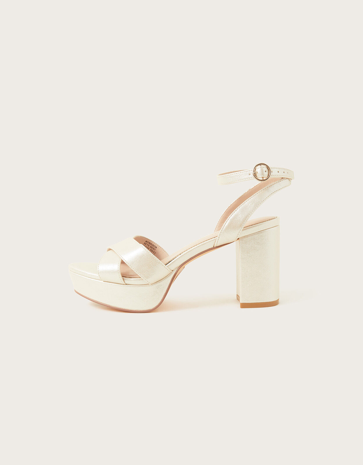 Baby Pink Ivory Detailed Ribbon Platform Heels – Tajna Club