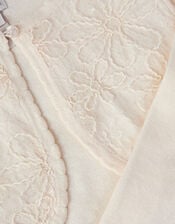 Sequin Flower Embellished Cardigan, White (WARM IVORY), large