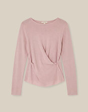 Dora Drape Knitted Top, Pink (PINK), large