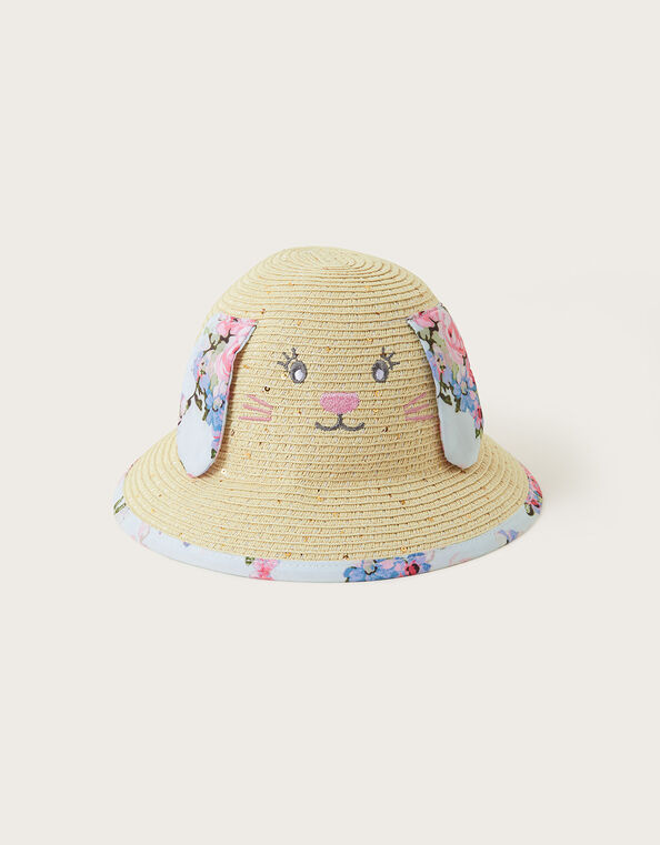 Baby Myla Floral Bunny Hat, Natural (NATURAL), large