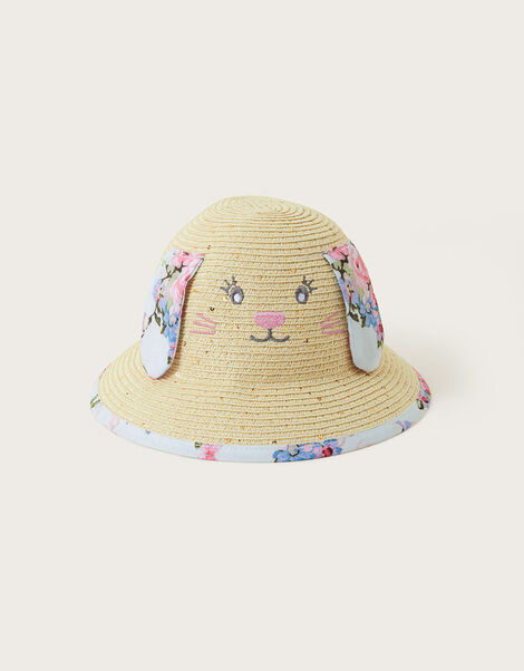 Baby Myla Floral Bunny Hat Natural, Natural (NATURAL), large
