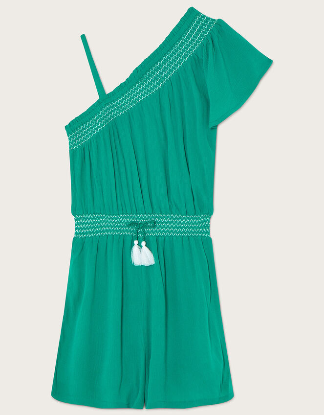 One-Shoulder Playsuit, Green (GREEN), large