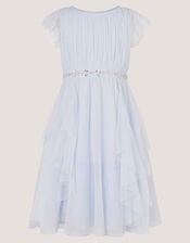 Pennie Embellished Ruffle Party Dress, Blue (PALE BLUE), large
