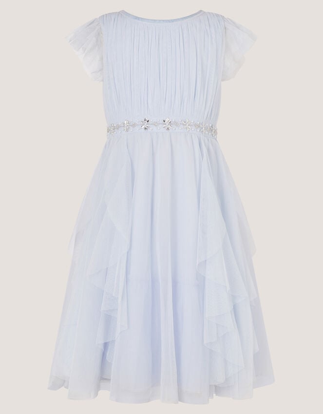 Pennie Embellished Ruffle Party Dress, Blue (PALE BLUE), large