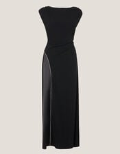 Tansy Sparkle Trim Jersey Maxi Dress, Black (BLACK), large