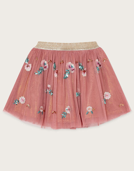 Sequin Floral Disco Skirt Pink, Pink (PINK), large