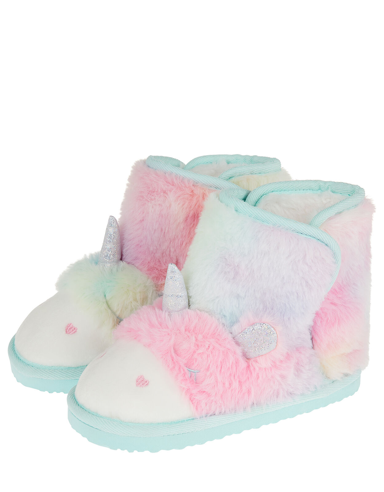 Fluffy Unicorn Slipper Boots Blue 