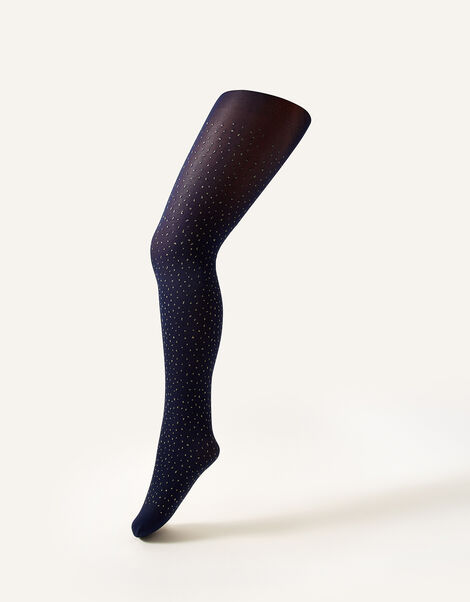 Gold Fleck Tights, Blue (NAVY), large