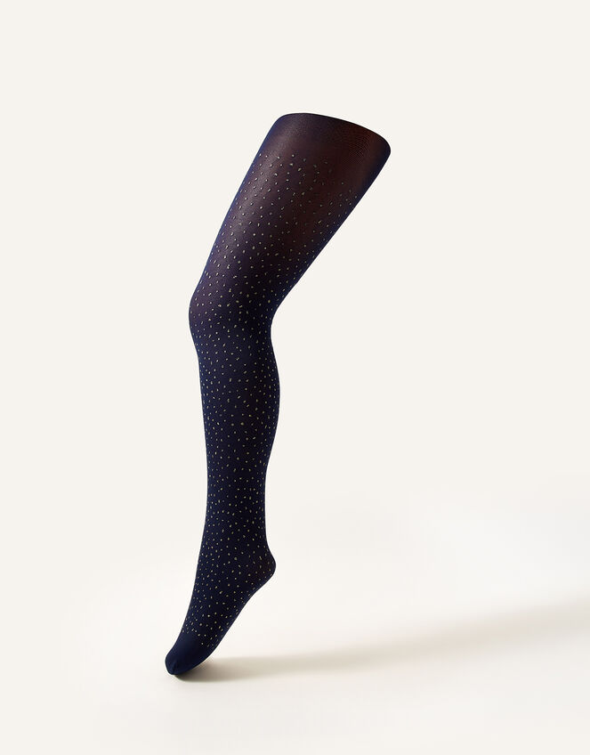 Gold Fleck Tights, Blue (NAVY), large