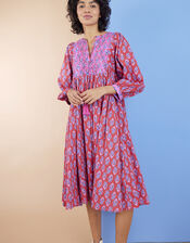 East Sasha Embroidered Floral Print Dress, Pink (PINK), large