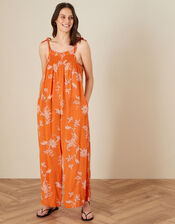 Kai Print Jumpsuit in LENZING™ ECOVERO™, Orange (ORANGE), large