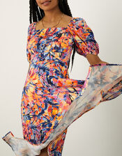 Ronnie Print Midi Dress, Natural (NATURAL), large