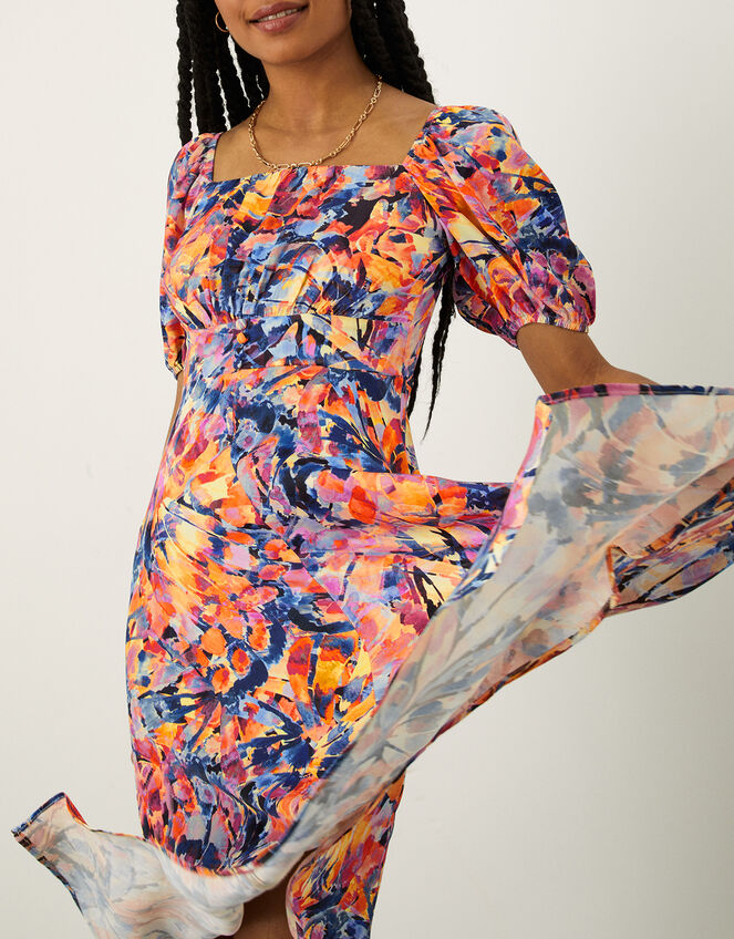 Ronnie Print Midi Dress, Natural (NATURAL), large