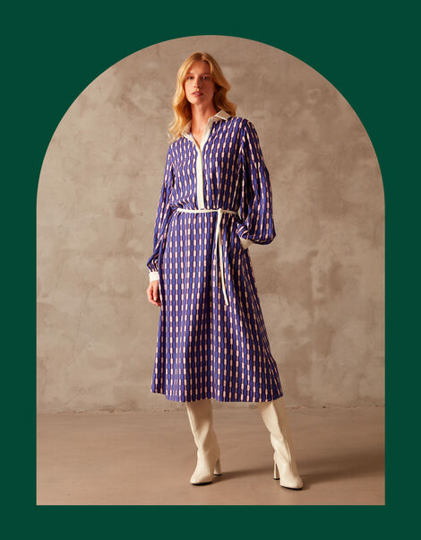 Mirla Beane Harper Shirt Dress Blue, Blue (NAVY), large