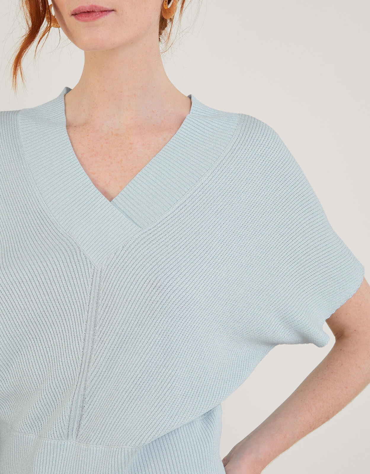 blue short sleeve jumper