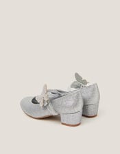 Butterfly Strap Glitter Heels, Silver (SILVER), large