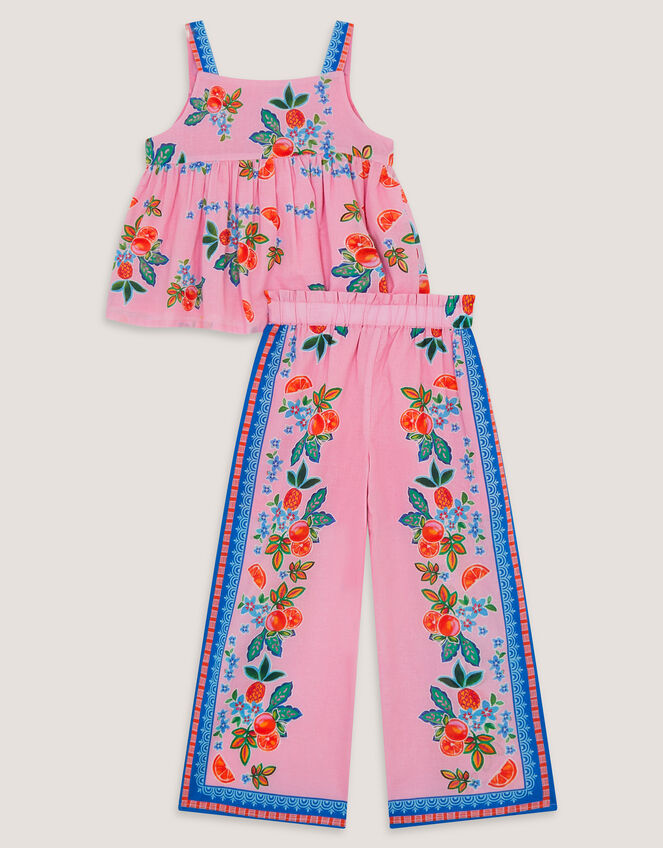 Oriana Fruity Top & Trousers Set, Pink (PINK), large