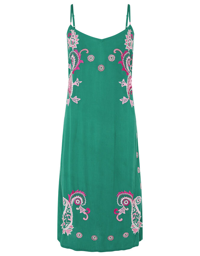 Embroidered Midi Dress in LENZING™ ECOVERO™, Green (GREEN), large