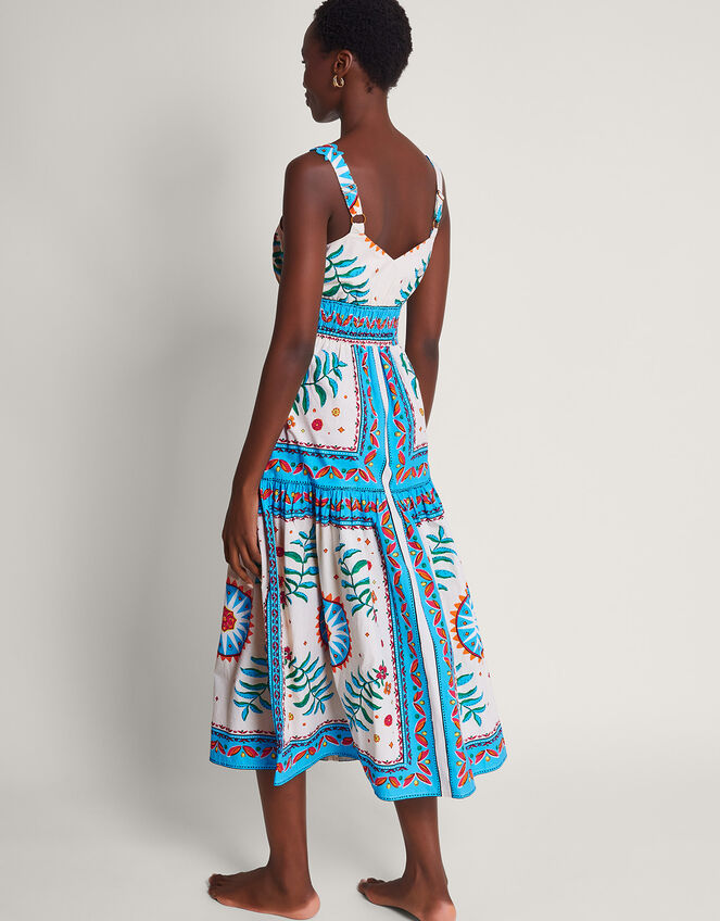 Anya Border Print Dress, Ivory (IVORY), large