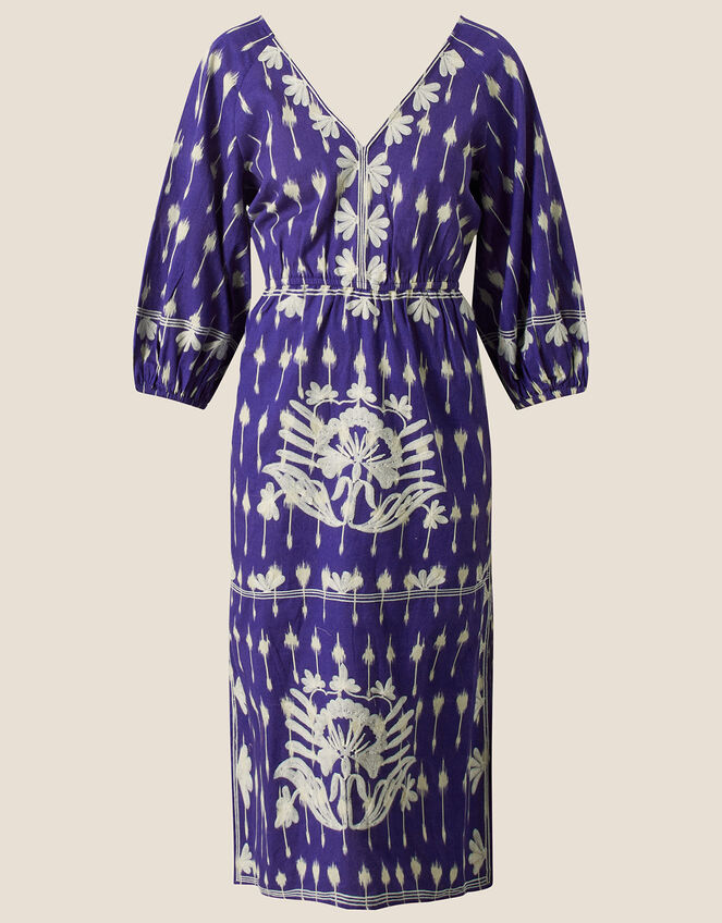 Premium Embroidered Maxi Dress, Blue (BLUE), large