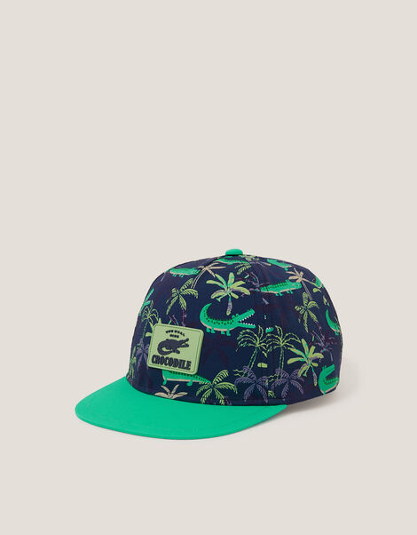 Crocodile Print Cap, Blue (BLUE), large