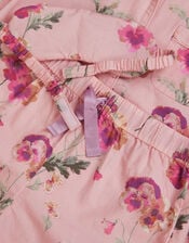 Pansy Print Pyjama & Sleep Mask Set, Pink (PINK), large