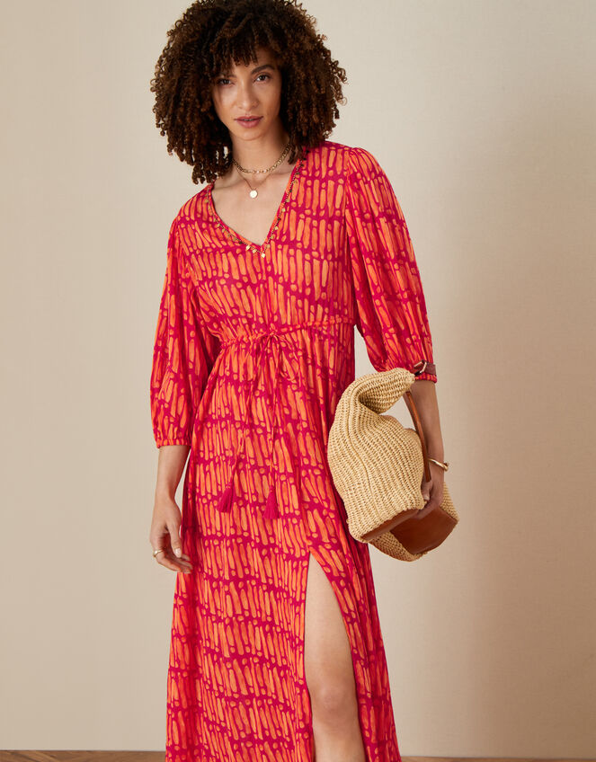 Benita Maxi Dress in Organic Cotton, Pink (PINK), large