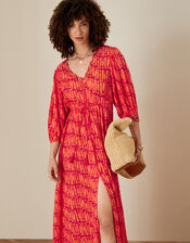 Benita Maxi Dress in Organic Cotton, Pink (PINK), large
