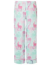 Unicorn Flannel Pyjama Set in Organic Cotton, Pink (PINK), large