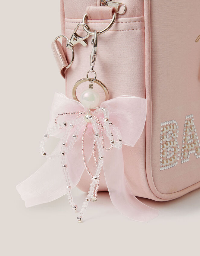 Bead & Ribbon Bow Bag Charm, , large