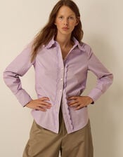 Sabrina Scallop Stripe Shirt, Purple (LILAC), large