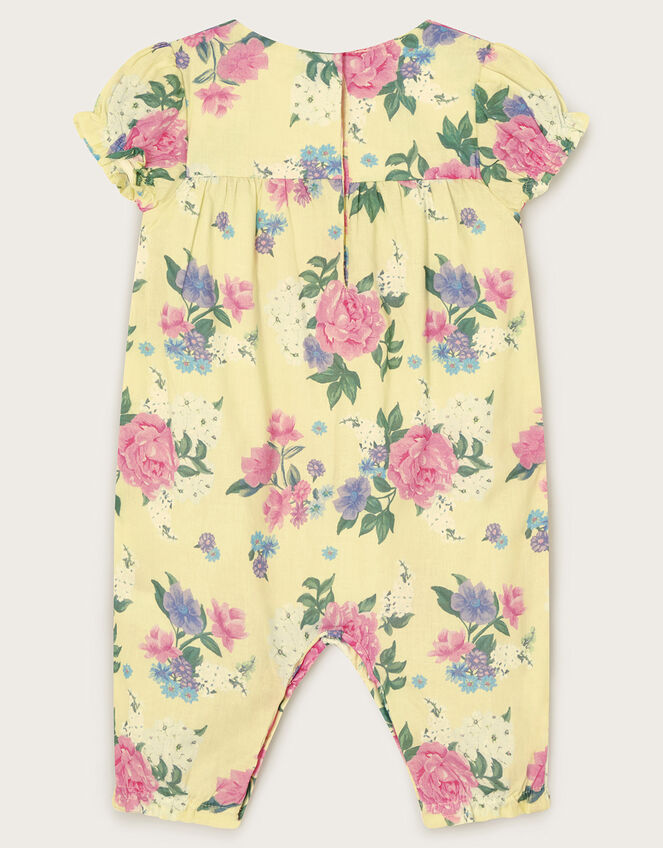 Newborn Floral Romper, Yellow (YELLOW), large