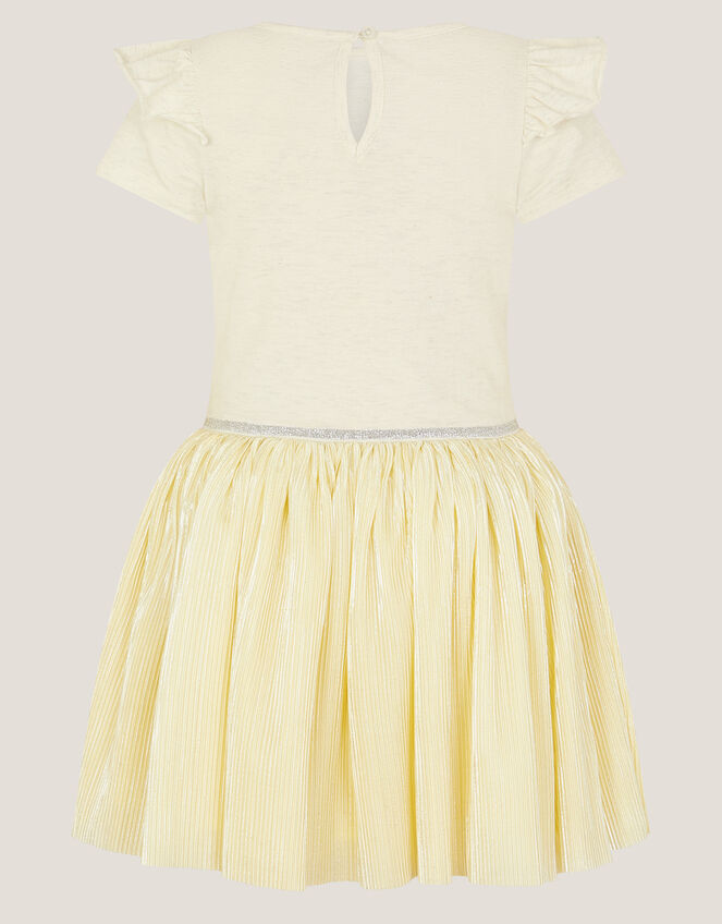 Unicorn Embellished Plisse Disco Dress, Ivory (IVORY), large