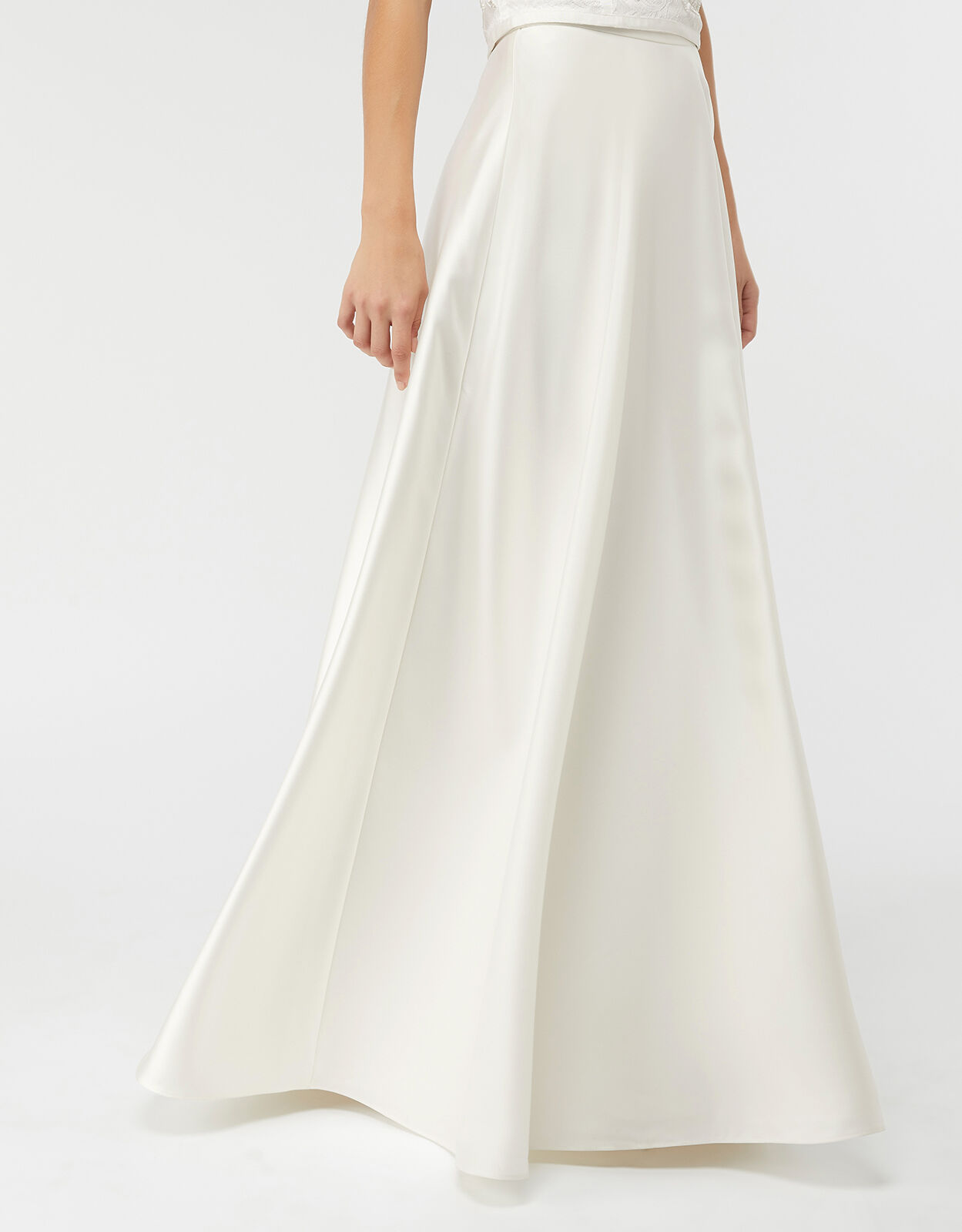 Jane Satin Bridal Maxi Skirt Ivory