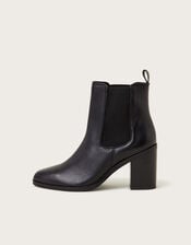 Libby Leather Block Heels, Black (BLACK), large