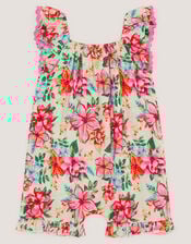 Baby Floral Print Playsuit, Ivory (IVORY), large