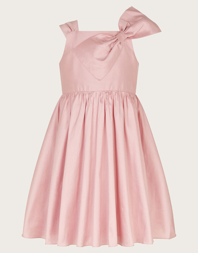Freya Bow Detail Taffeta Dress, Pink (PINK), large