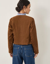 Isla Faux Suede Jacket, Brown (BROWN), large
