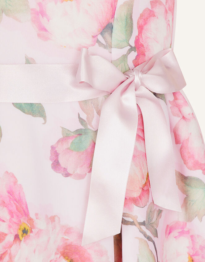 Betty Winter Floral Scuba Dress, Pink (PINK), large