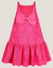 Harper Lace Daisy Bow Dress, Pink (MAGENTA), large