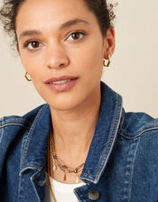 Gold-Plated Hexagon Hoops, , large