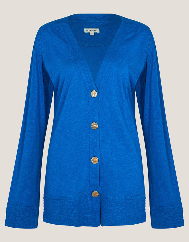 Sky Linen-Blend Jacket, Blue (BLUE), large