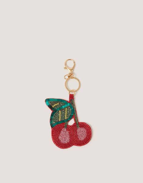 Cherry Beaded Bag Charm, , large