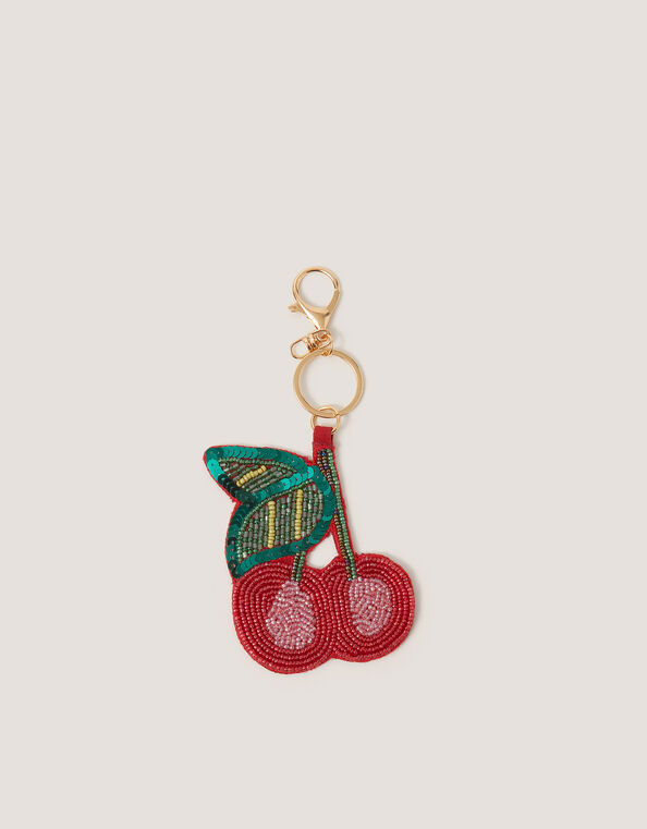 Cherry Beaded Bag Charm, , large