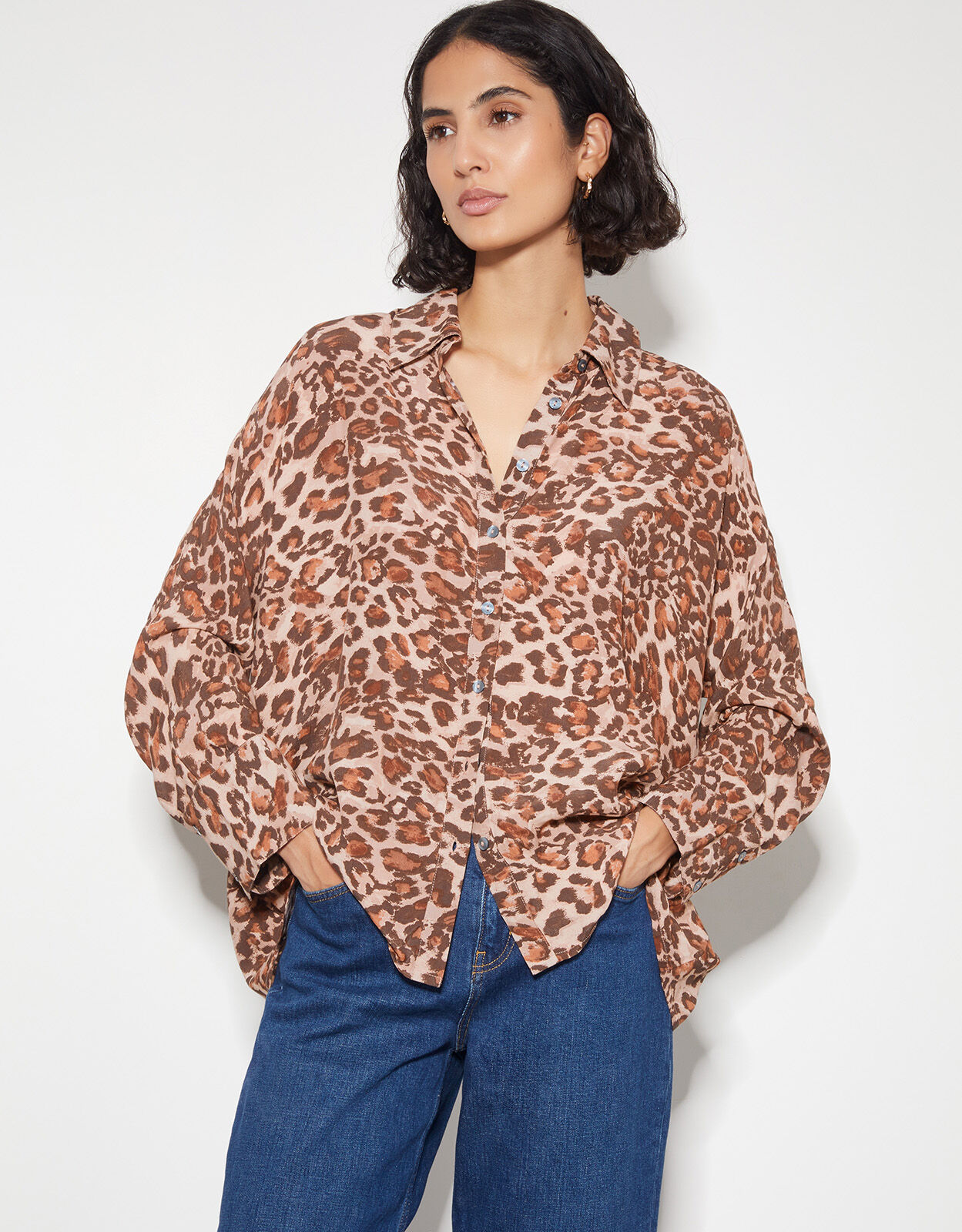 Arielle Leopard Print Shirt Brown Tops T shirts Monsoon US