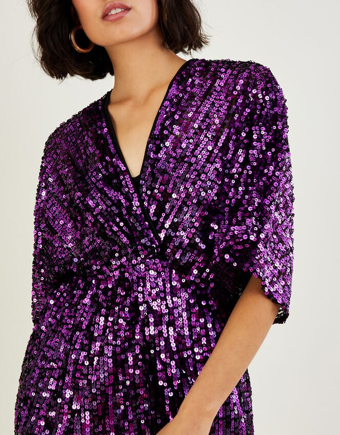 Samba Short Sequin Dress, Purple (PURPLE), large