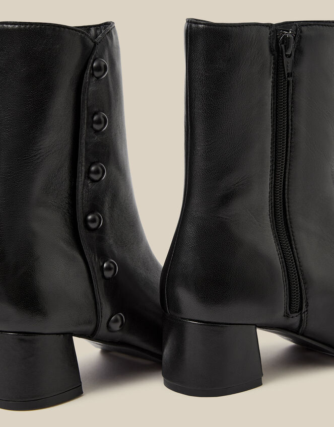 Hettie Leather Ankle Boots, Black (BLACK), large