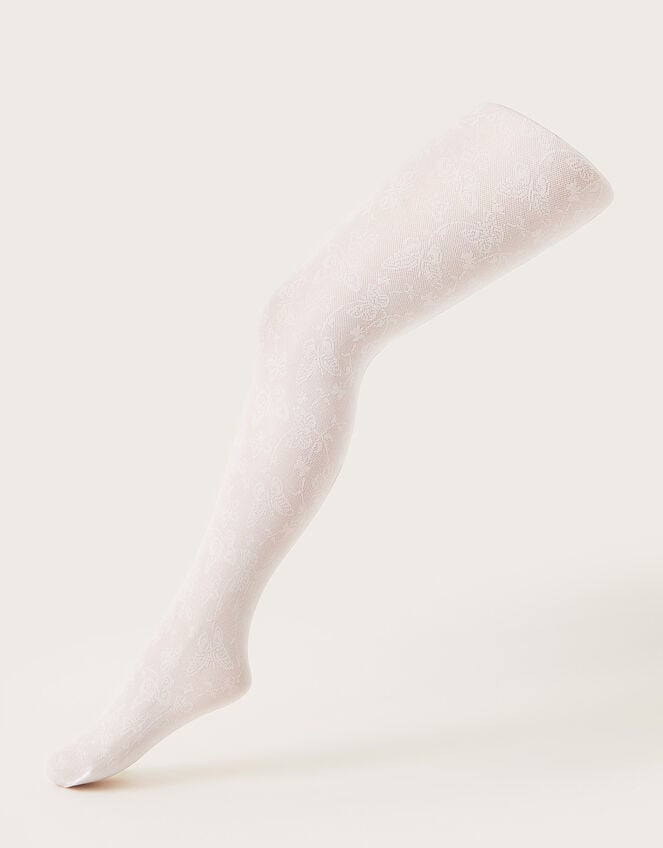 Lace Butterfly Tights, Ivory (IVORY), large